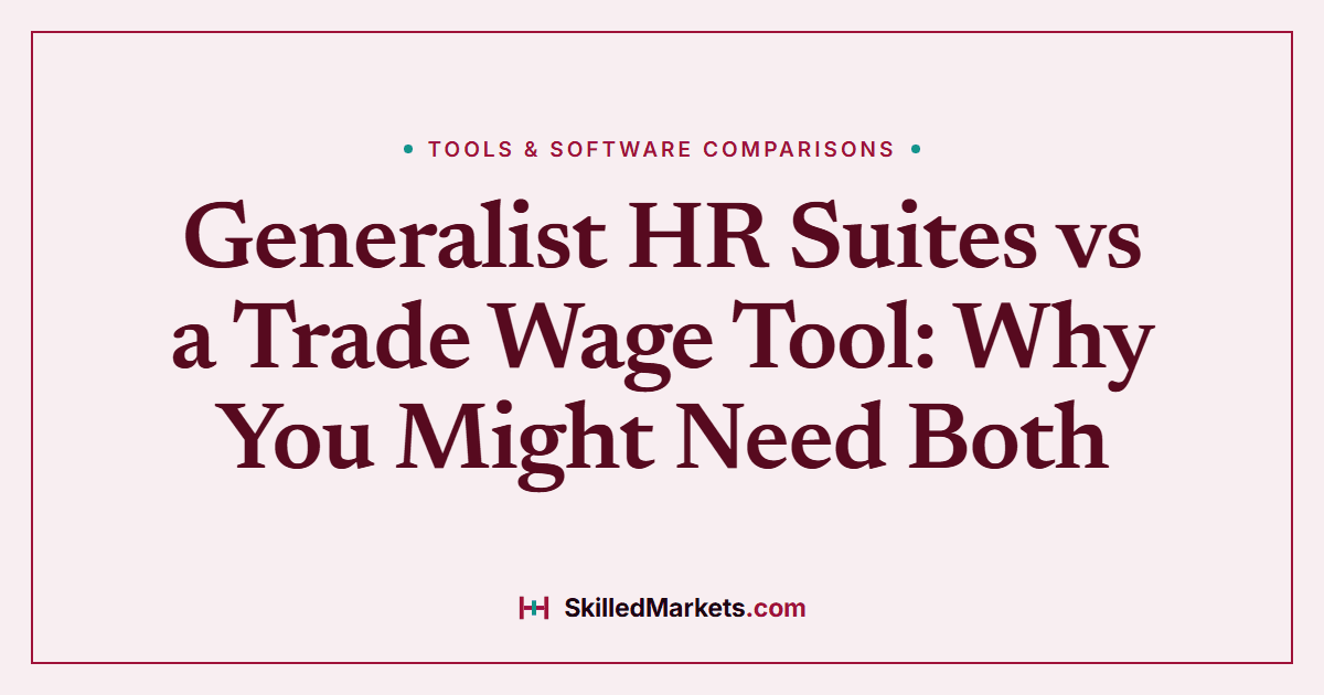 Generalist HR Suites vs a Trade Wage Tool: Why You Might Need Both